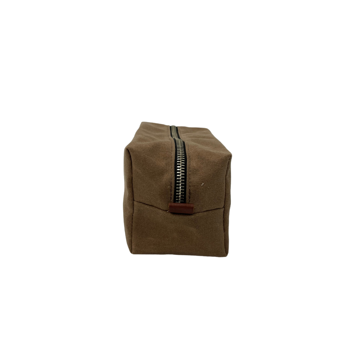 Brown Waxed Canvas Dopp Kit