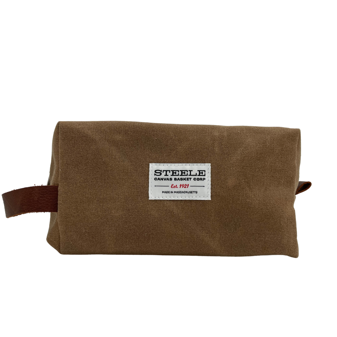 Brown Waxed Canvas Dopp Kit
