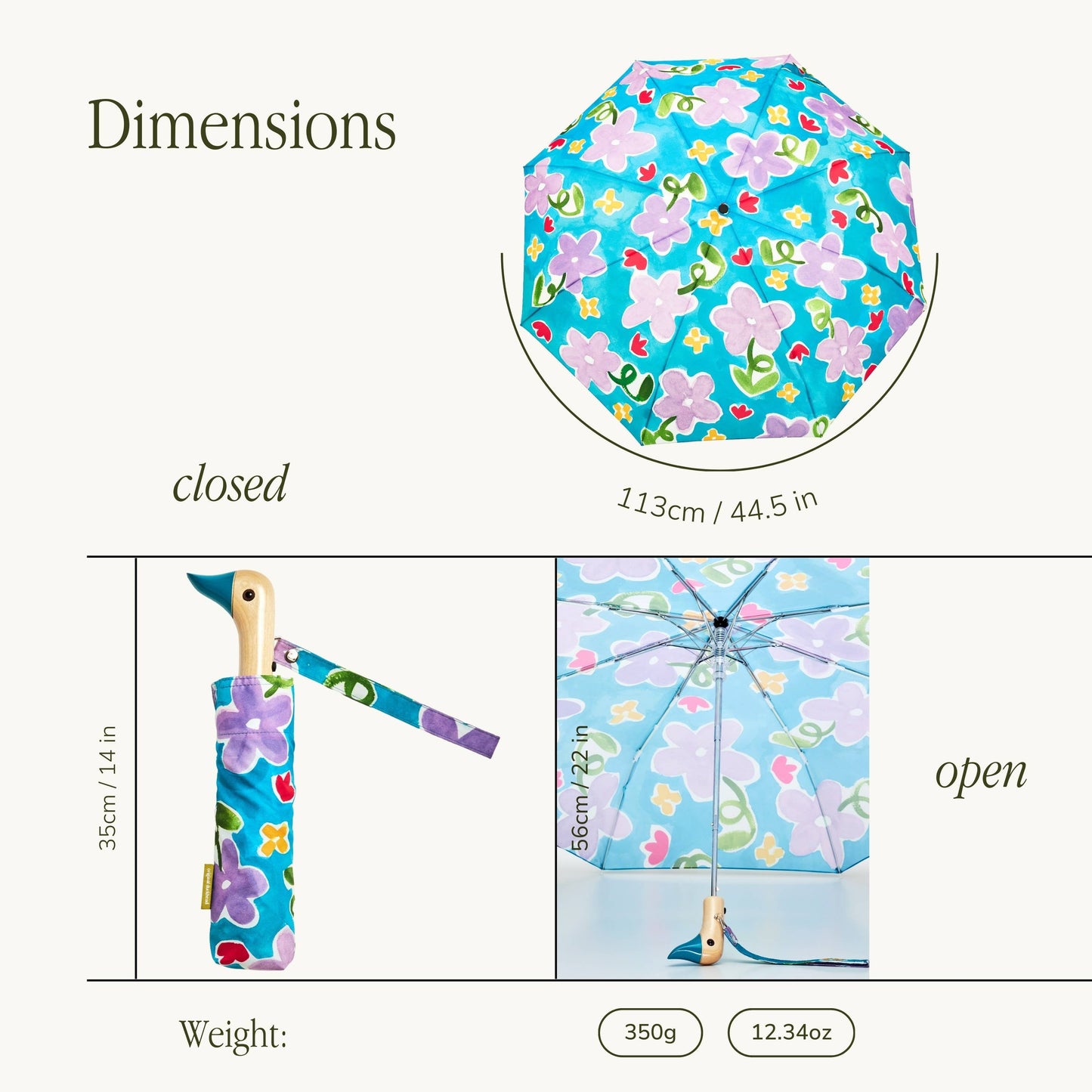 Lilas' Dream Compact Eco-Friendly Duck Umbrella