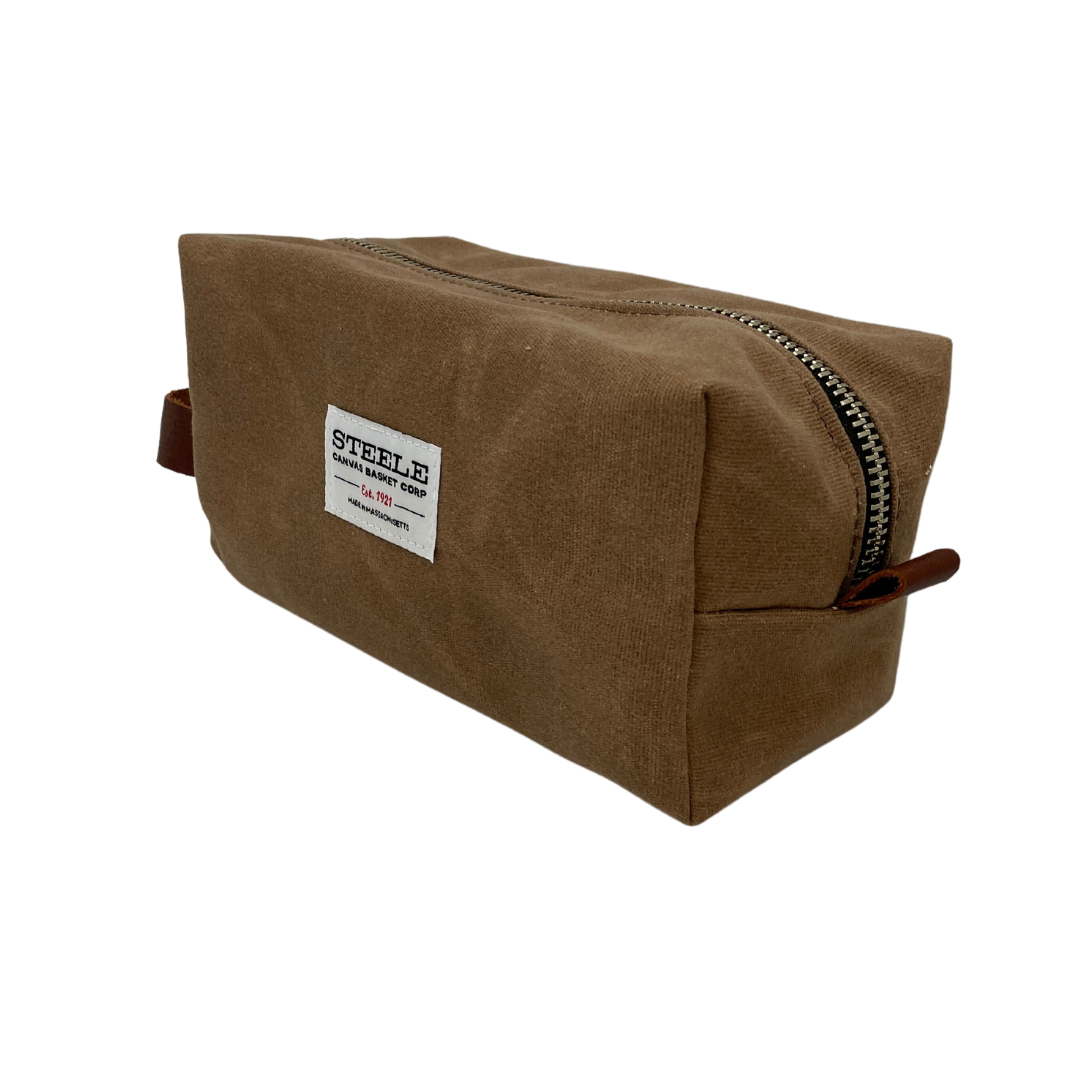 Brown Waxed Canvas Dopp Kit